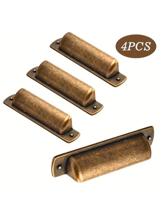 Vintage Bronze Cabinet Handles 76mm Hole Spacing Zinc Alloy Pulls For Kitchen Dresser Wardrobe - Image 1